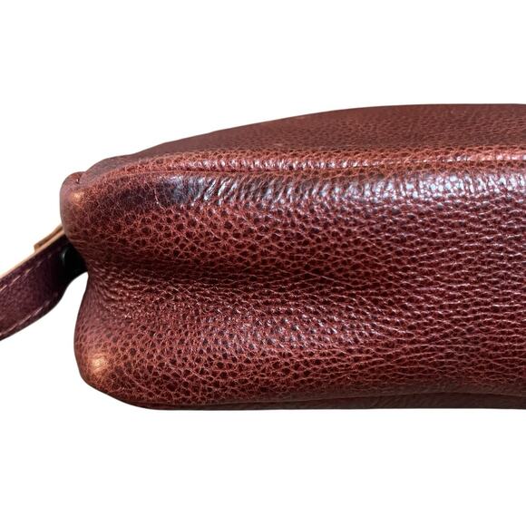 Portland Leather Large Brown Nutmeg Pebbled Leather Camera Bag Purse Crossbody - Picture 15 of 16